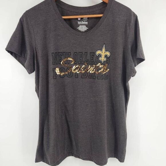New Orleans Saints Sequin Football NFL Team Apparel Women's XL 1St & Fashion Col - Picture 6 of 12